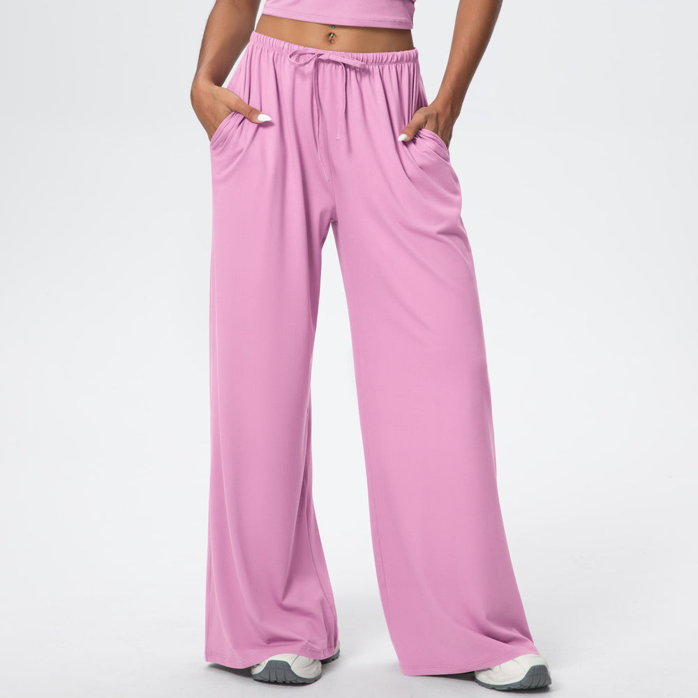 New arrival cross-border brushed pants drape drawstring pants loosecasual pants women's sports fitness elastic loose pants women