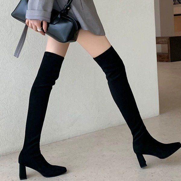winter new arrival: plus size fleece-lined over-the-knee boots for cross-border e-commerce. sizes 35-42 available. wholesale options available. dropshipping for  and