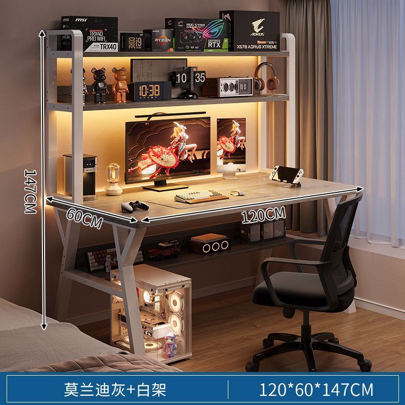Desk bookshelf all-in-one table with perforated board modern casual bedroom gaming table student for home desktop computer table