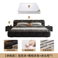 Accessible luxury genuine leather bed storage double bed casual italian puff bed master bedroom scandinavian leather bed head layer cowhide bed