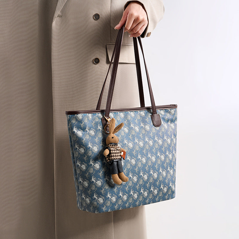 Large capacity tote bag for women - 2025 new arrival, versatile shoulder bag, premium quality handbag, printed tote