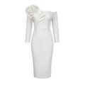 Autumn new arrival: 3d floral off-the-shoulder dress - long sleeve party & evening gown