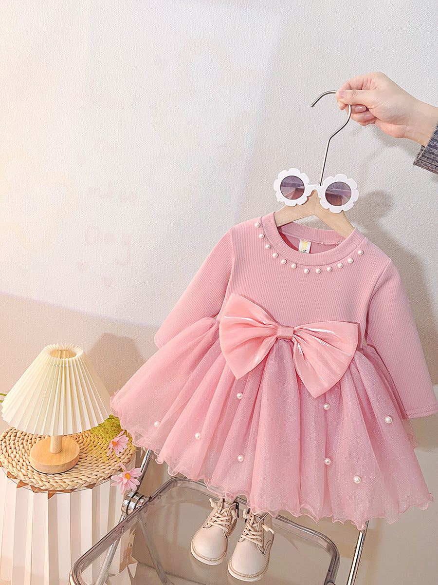 Kidsspring style dress autumn baby girl princess first birthday mesh dress kids