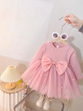 Kidsspring style dress autumn baby girl princess first birthday mesh dress kids