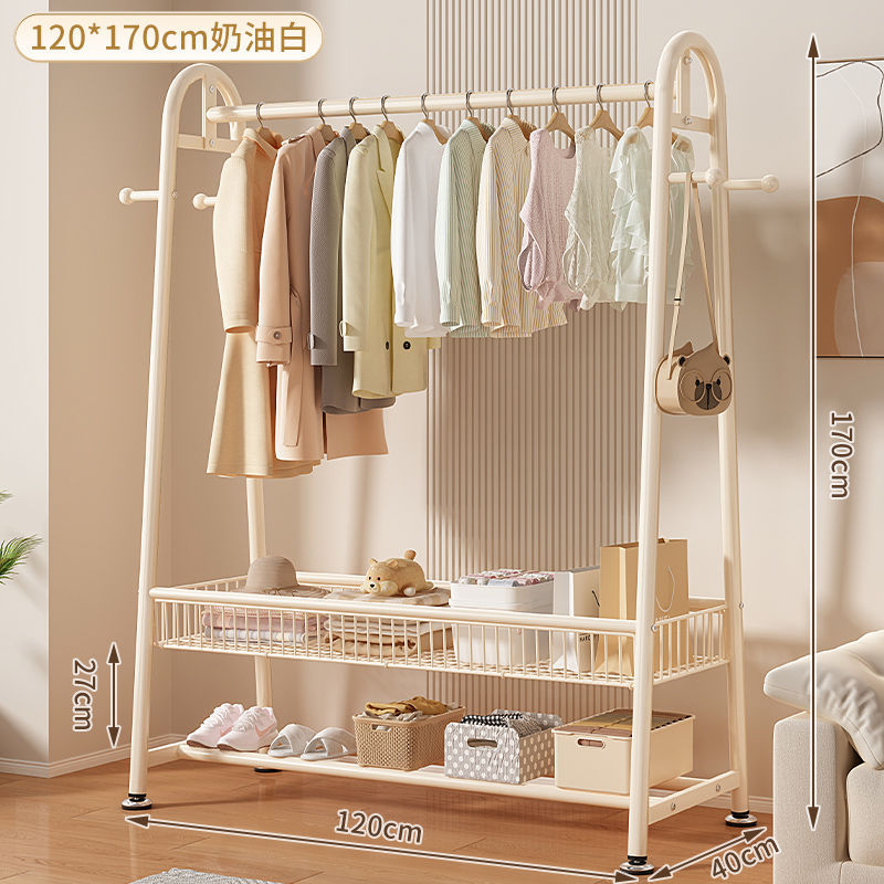 Clothes drying rack thickened floor-standing for home clothes drying rack balcony bedroom hanging clothes rack simple indoor single pole coat rack