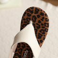Trendy ins-style flat sandals solid color flip-flops girls' summer outdoor wear leopard print slides thong sandals girls' shoes