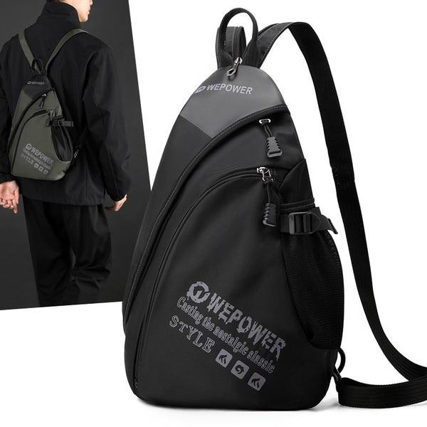 WEPOWER New Outdoor Commuter Travel Multifunctional Shoulder Crossbody Bag Men's Large Capacity Double Shoulder Breast Bag