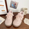 Pink fleece-lined sneakers for women, german training, winternew arrivalchicniche style ugly cute cotton shoes, student sports, two cotton white shoes