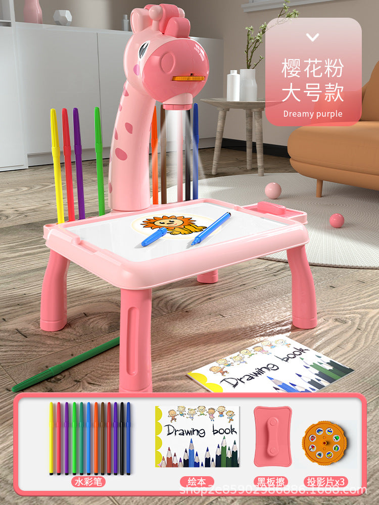 Children's projection drawing board - large size educational learning table for early childhood development - doodle, write, and draw toy for boys and girls