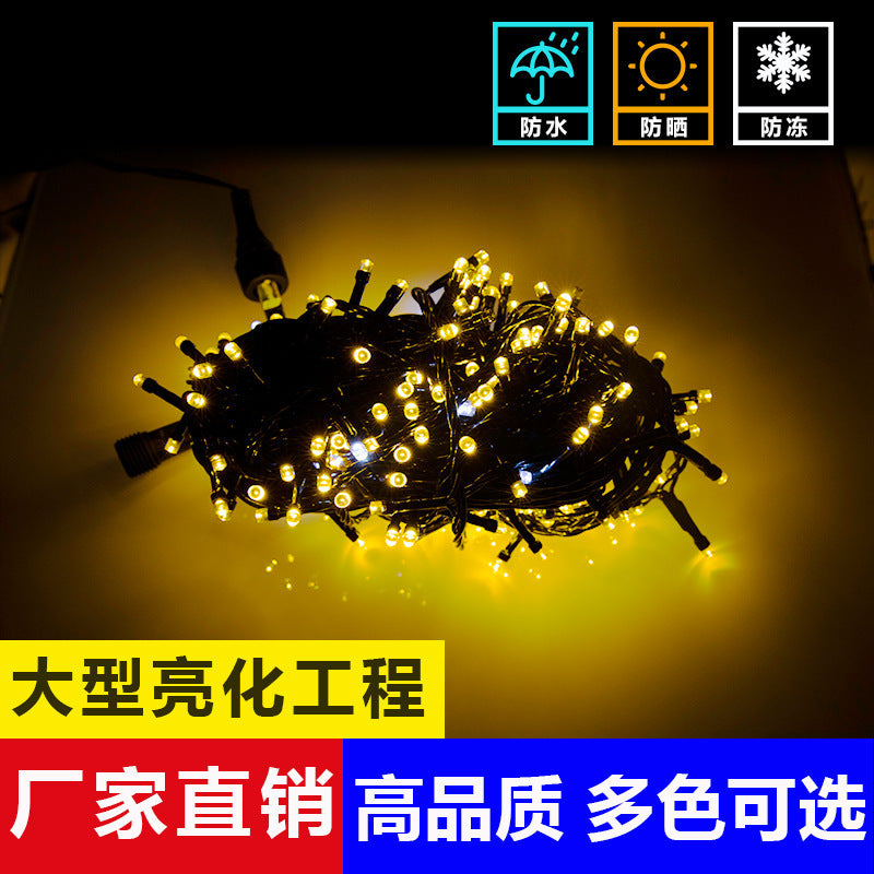 Manufacturer wholesale black line led light string with flash bubble outdoor waterproof male and female plug lighting project Gypsy star lantern string