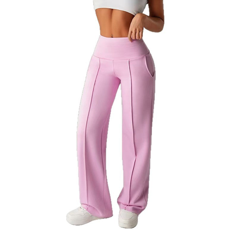 fashionhot girl style cross high waistcasual pants women's midline pleated draped elastic multi-color wide legs