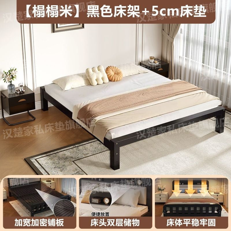 Extra thick iron frame bed carbon steel bed rental house assembled iron bed bold dormitory iron bed bedroom simple bed big sale
