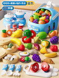Kids' fruit cutting playset - pretend play kitchen for boys and girls - vegetable cutting toy - baby kitchen set - cake gift