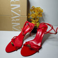 Za women's shoes: new summer 2025 collection - black strappy heeled sandals with rhinestone cherry charm, breathable and casual for outdoor wear