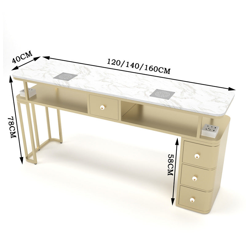 Widened 45cm marble nail table and chair set - special offer! economical single/double, light luxury, multi-functional, odorless, carbon steel with baked enamel finish