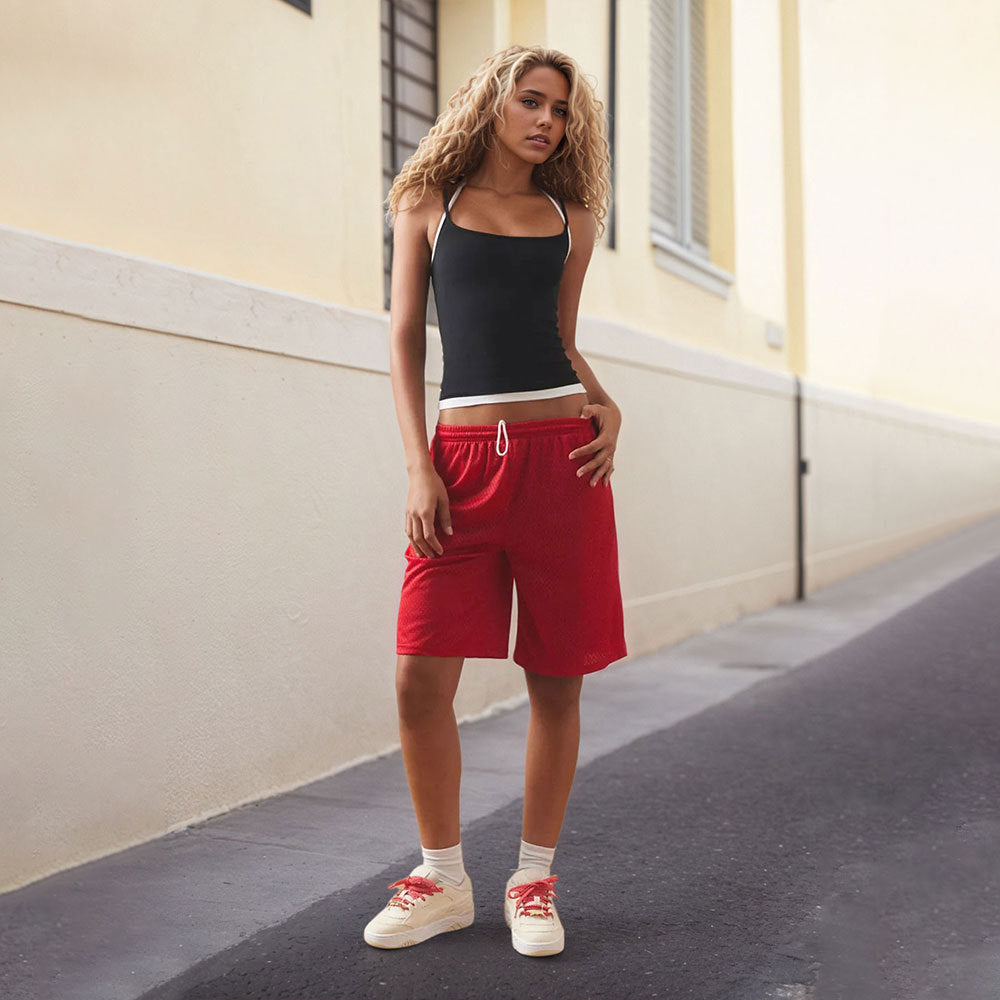 hot style millennial hot girl style casualcontrast colortie backsilmslimming look short vest topsnew arrival