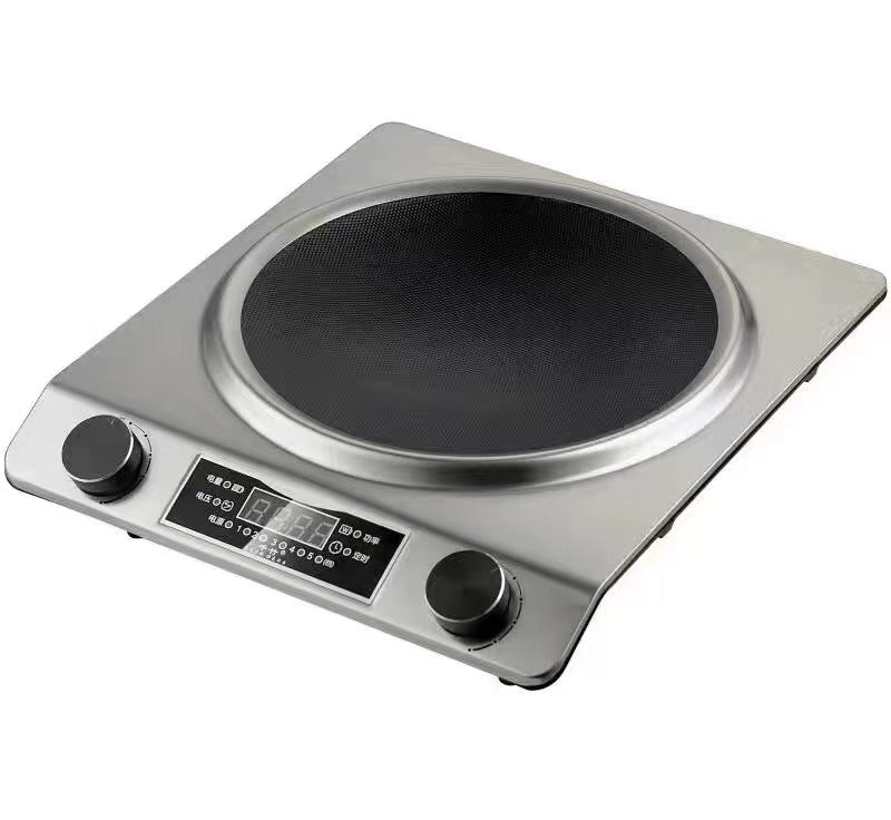 Commercial induction cooker 6000 high power canteen oil boiling stir-fry braised milk tea for home flat concave stir-fry stove pot cross-border
