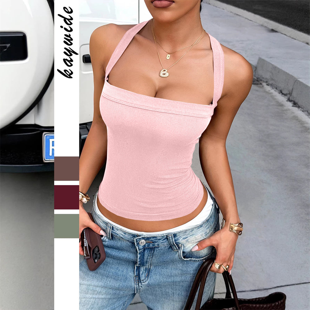 fashiony2k hot girl suspender tube top vest women's tops women's clothing  summer  independent station