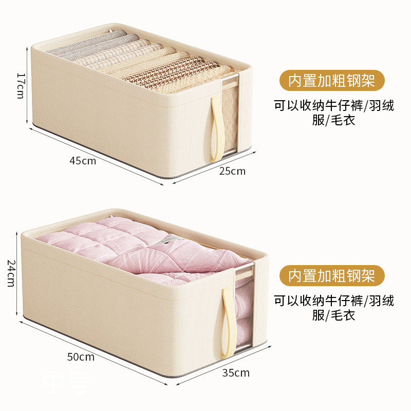 Oxford cloth mesh steel frame storage box visual desktop storage box household wardrobe clothes separation dormitory storage box
