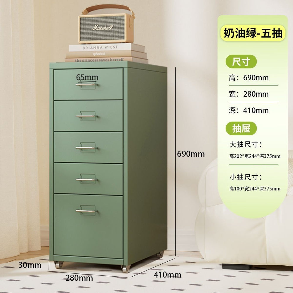 Drawer-type storage cabinet under the desk, drawer cabinet with lock, bedside table, multi-layer iron storage cabinet