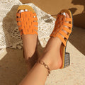 2026 french handmade woven slippers, roman slip-on sandals, non-slip summer slides, fashionable outdoor slides