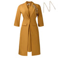 D610 european and american style elegant stretch slim-fit solid color blazer and slip dress two-piece set - african fashion outfit