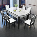 Rock slab dining table and chair combination modern casualaccessible luxury dining table for home dining table small apartment telescopic foldable round table