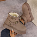 plus sizewinternew arrivalthick sole snow boots women's fleece-linedthickened short boots non-slipheattech cotton shoes wholesale