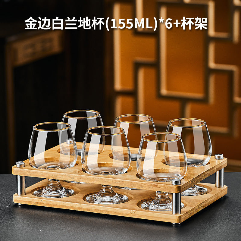 Creative european-style red wine glasses, 6-piece set, crystal glass brandy glasses, liquor glasses, whiskey glasses set for home use