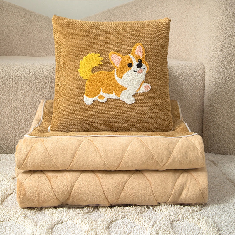 New 2-in-1 plush throw pillow blanket - fleece lined, extra thick, perfect for car, dorm, office, nap, sofa, or air conditioning