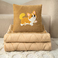 New 2-in-1 plush throw pillow blanket - fleece lined, extra thick, perfect for car, dorm, office, nap, sofa, or air conditioning