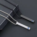 new product fashioneasiest for matchfashion style couple cuboid necklace mirror stainless steel stereo rod diamond pendant
