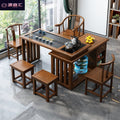 New chinoiserie solid wood tea table rotate table and chair complete set of water kettle all-in-one tea table balcony living room small apartment coffee table