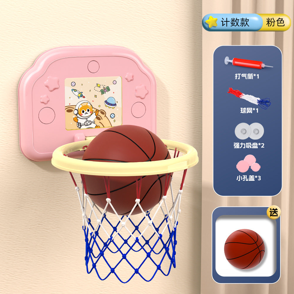 Kids' hanging basketball hoop - indoor/outdoor, no drilling required, foldable, with scoring system and rings - perfect for kindergarten basketball games and toys