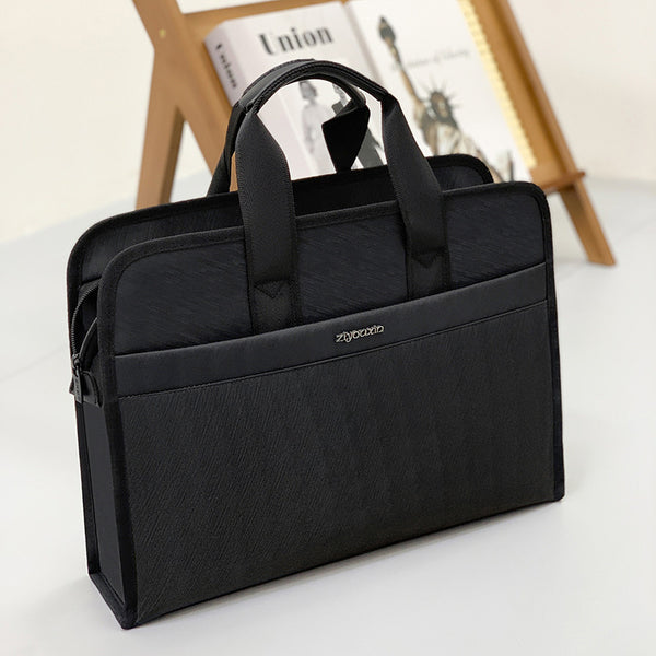Yiyunchen men's briefcase custom handbag meeting bag business document bag with water cup position briefcase printing