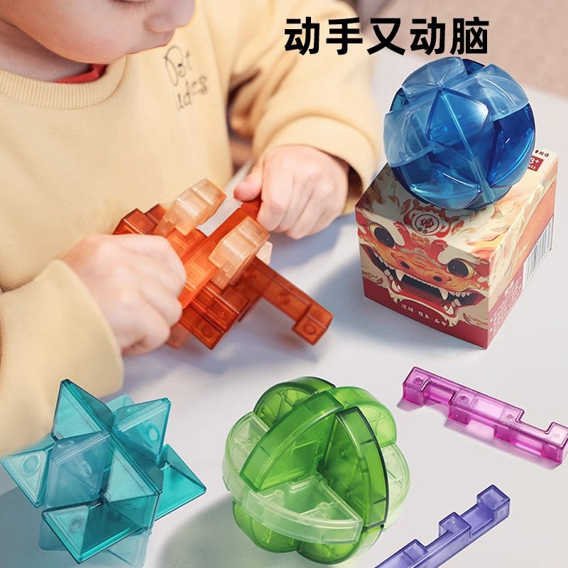 Kids educational science and education luban lock structure ball unlock ring rubik's cube intelligence primary school student kongming lock gift toy