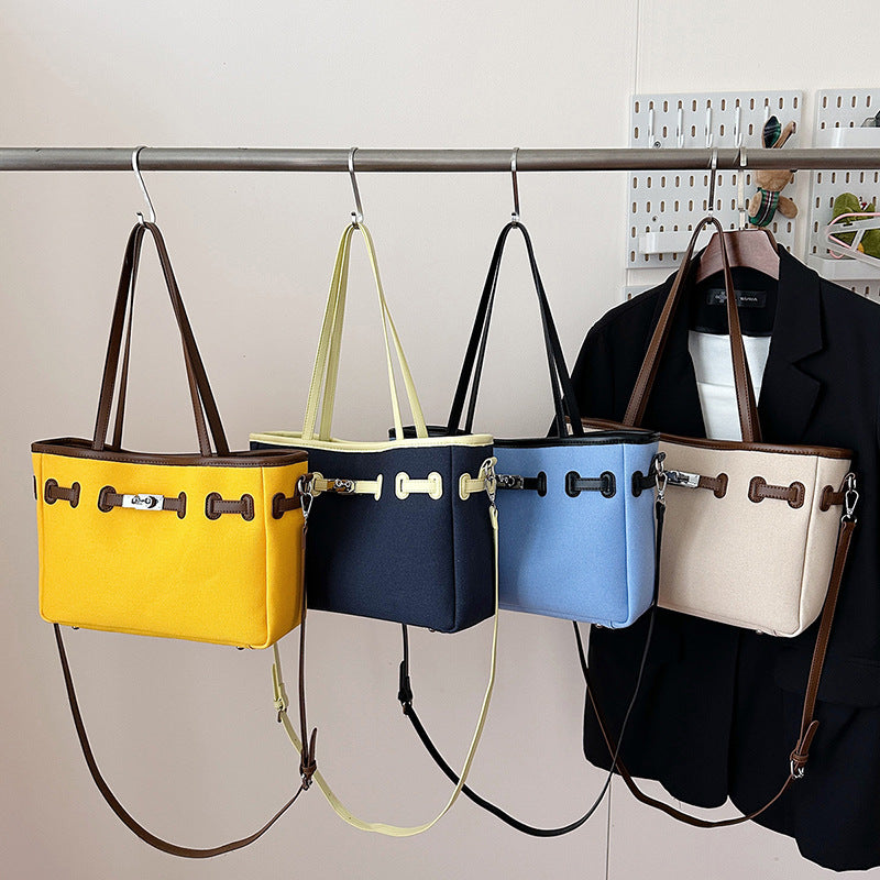 Cross-border casual Korean version canvas bag women's handbag large-capacity commuter tote bag fashion shoulder messenger bag