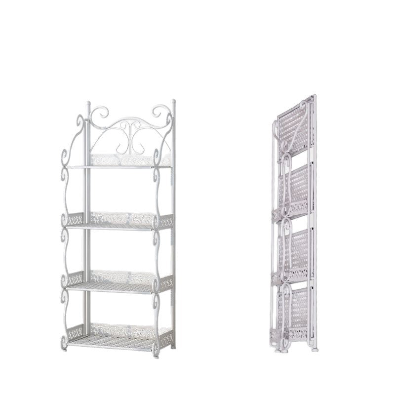 Installation-free bookshelf floor-standing multi-layer kids book storage rack simple bookshelf for home living room bedroom storage rack iron