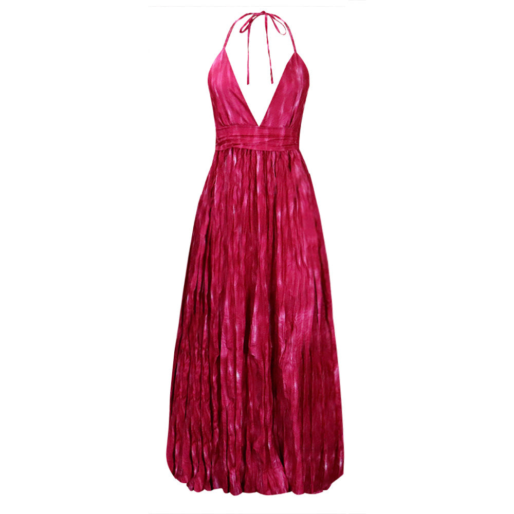 D271 women's foreign trade independent website  summer camisole sexy printed cross-border dress long gown european and american style dress