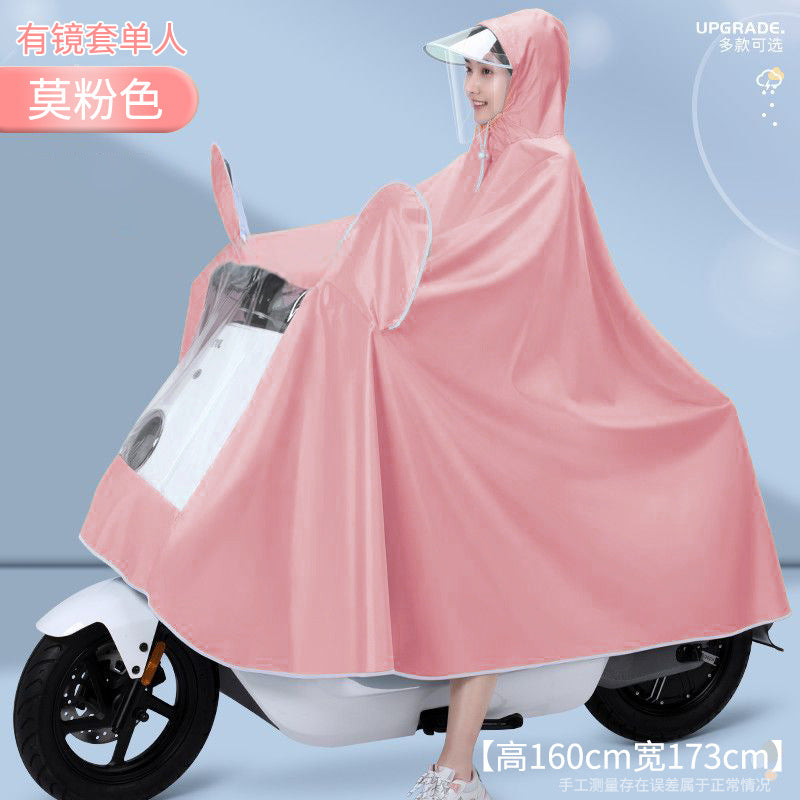 Battery car raincoat oxford cloth long full body rainproof poncho single motorcycle bicycle waterproof morandi