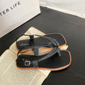 2026 new collection thong sandals - women's summer outdoor wear, trendy flat roman sandals, one-strap flip-flops