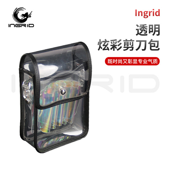 Internet celebrity high-end transparent scissors bag acrylic belt hairstylist transparent colorful waist bag messenger hair cut bag kit