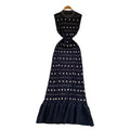 European and american style high-end sleeveless dress for women - summer stand collar, rhinestone embellished, slim fit, light luxury mermaid maxi dress