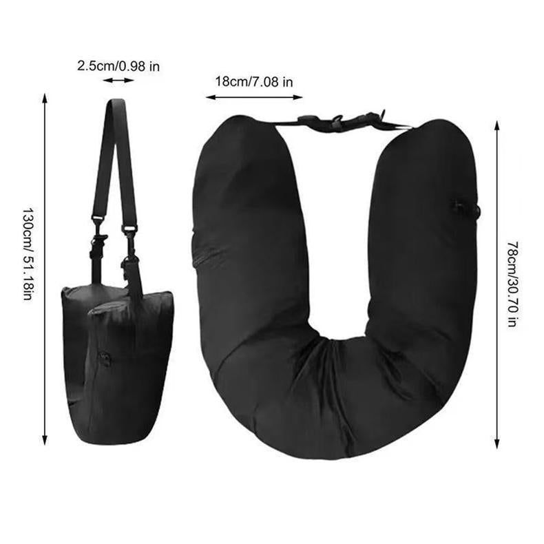 Amazon travel neck pillow cover storage bag portable travel bag plush u-shaped pillow clothing inflatable