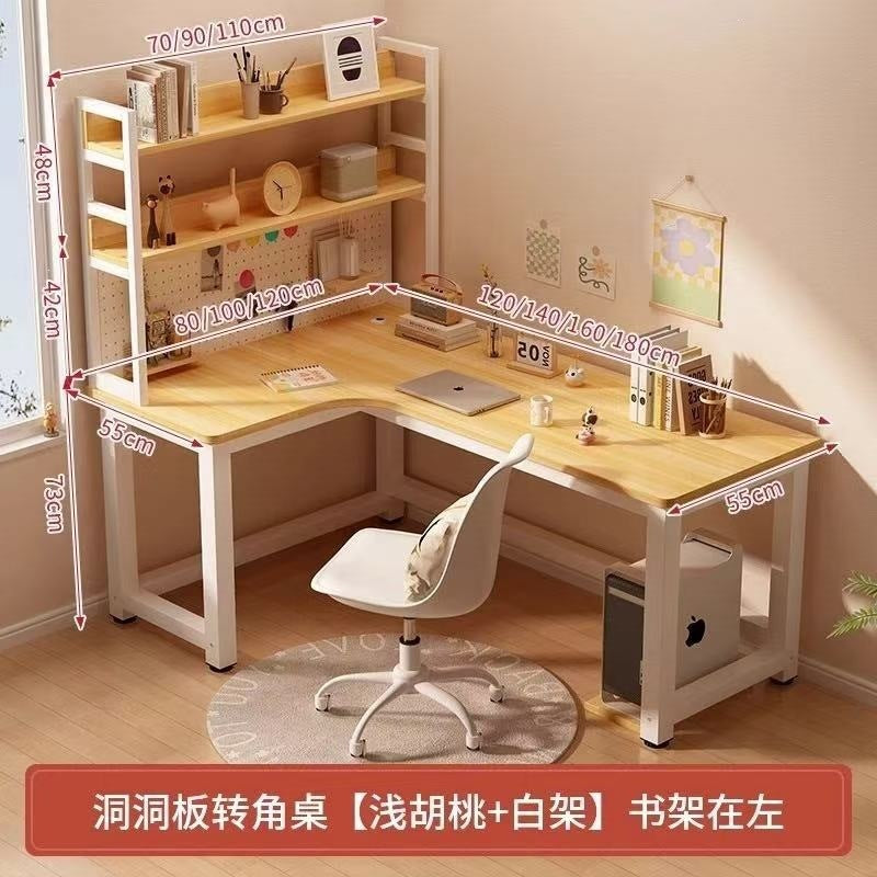 Corner gaming desk double computer desk desktop home desk bookshelf combination bedroom office desk writing desk gaming