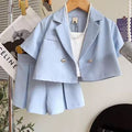 Girls' summer new french style niche outfit: blazer + wide-leg shorts - direct from the manufacturer