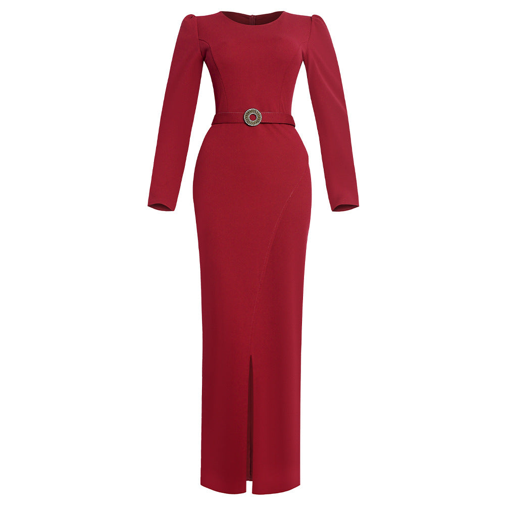 African women's clothing  new arrival cross-border export urban ol professional long-sleeved dress slit plus size high waist women's skirt