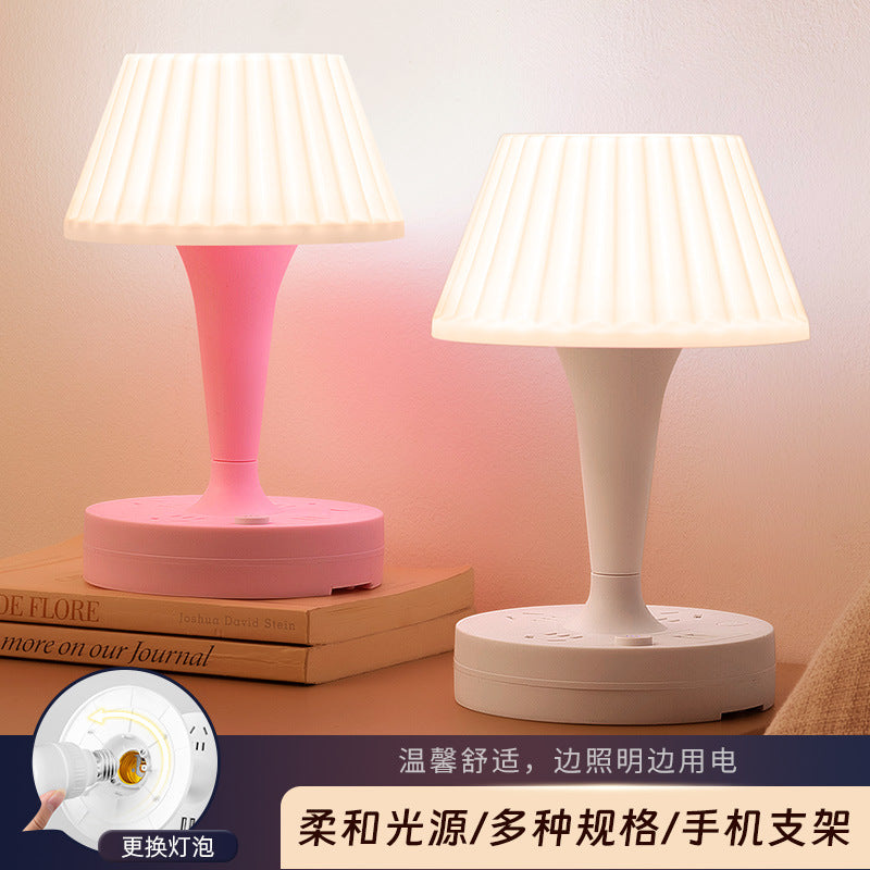 Integrated desk lamp & nightstand light - led bedside lamp for study, bedroom, baby feeding, eye protection, and sleep