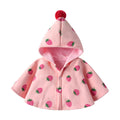 Cape girlautum outer shawl baby cape hooded cartoon windproof outweark-style children's clothing fleece