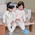 Kids' 320g sherpa fleece cotton set - seamless knit thermal underwear, loungewear, autumn clothes, long johns - boys' and girls' sets